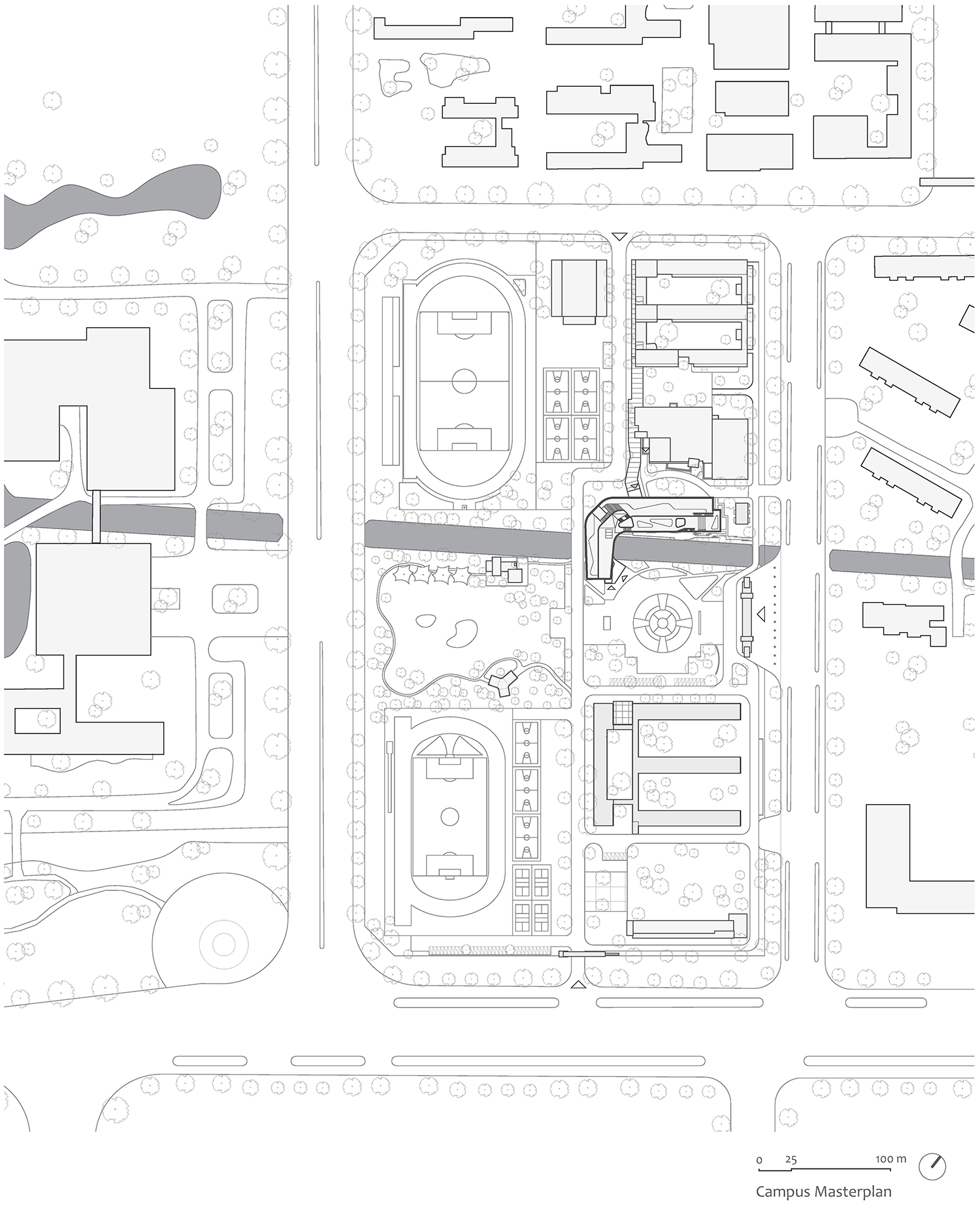 盐城外国语学校桥上教学楼丨中国盐城丨PERFORM普泛建筑-108