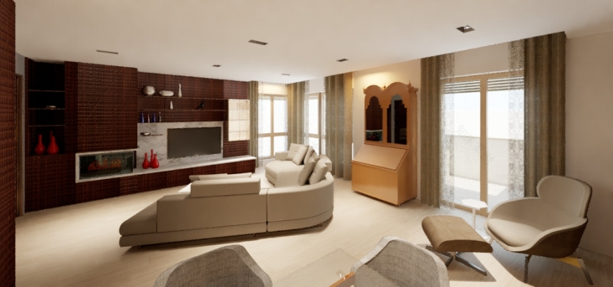 米兰双层公寓现代翻新,结构改造与复古元素完美融合-9