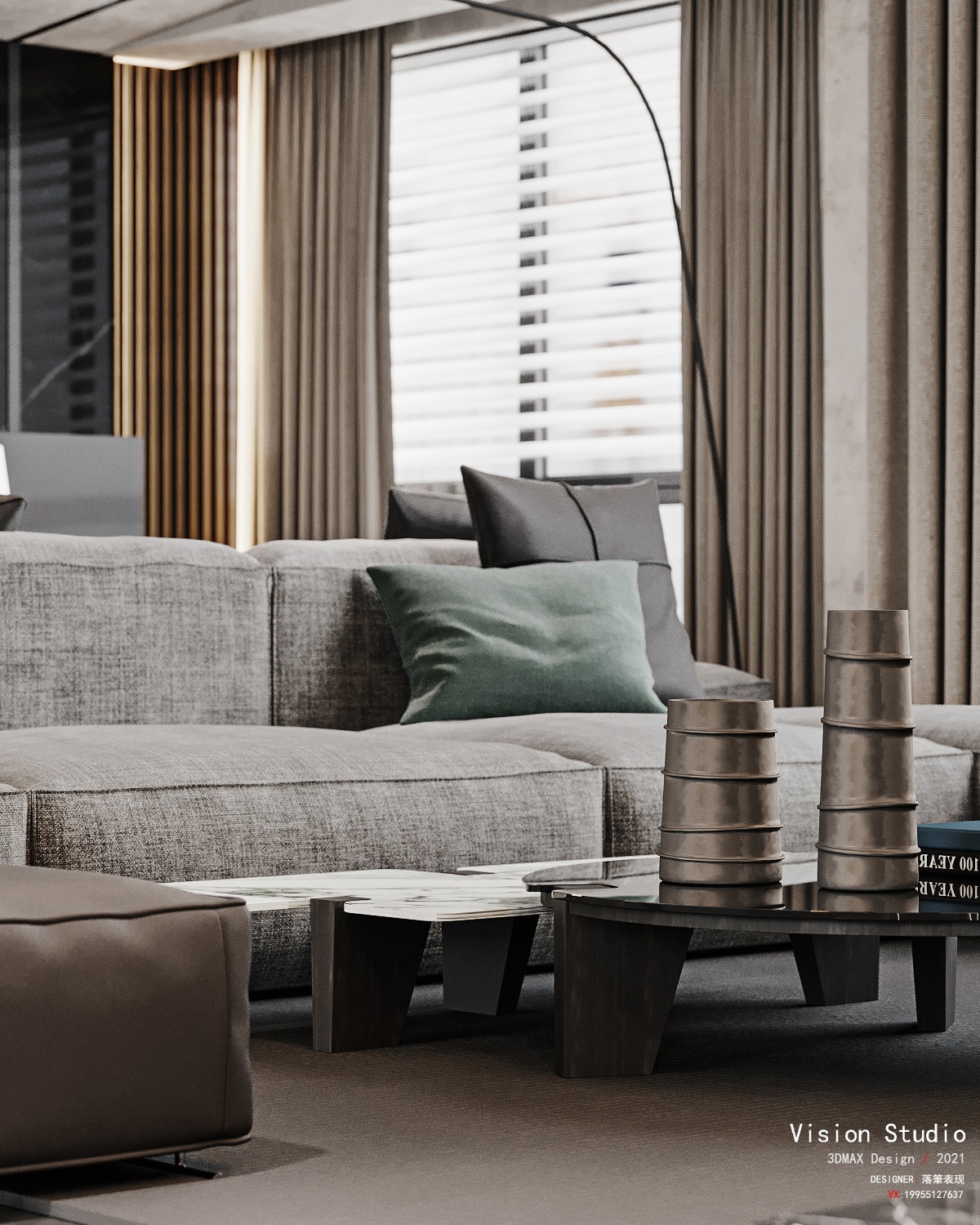 落筆視覺 |暗黑现代别墅-11