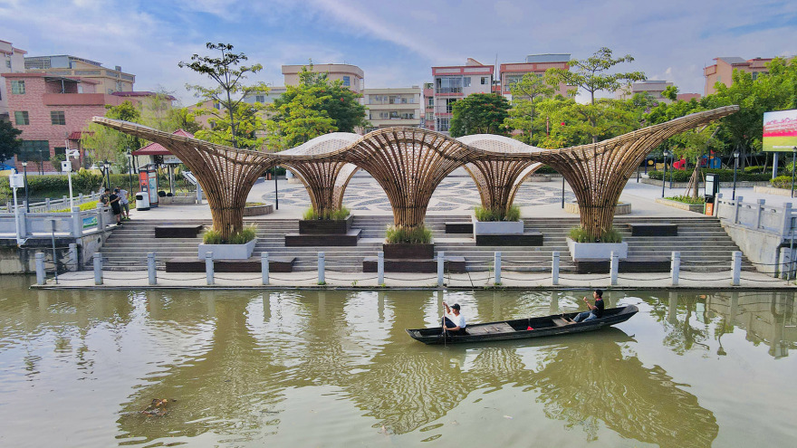 黄龙滨水竹廊丨中国佛山丨竖梁社,华南理工大学建筑学院-13