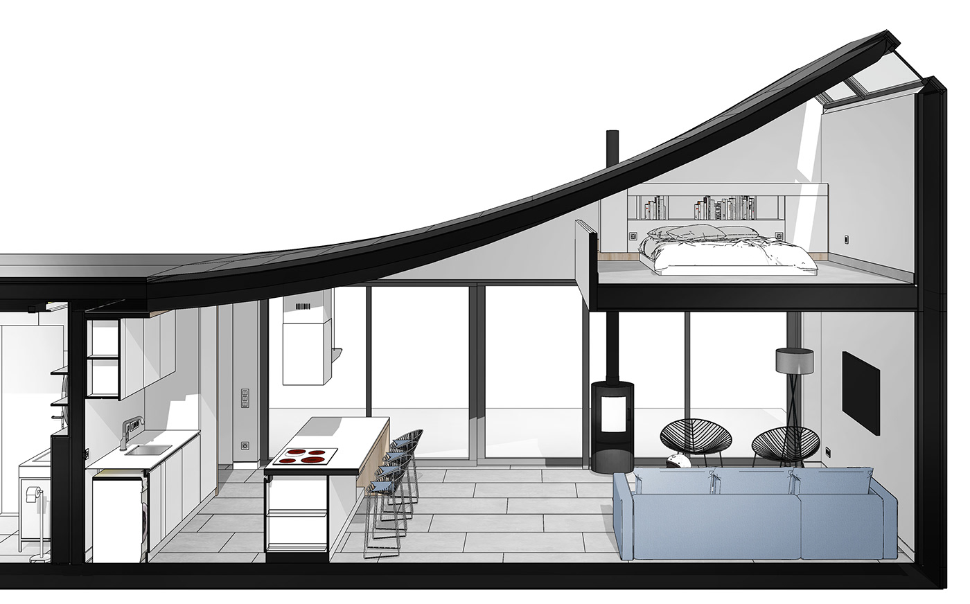 精致太空站与火箭室内设计丨COSMOS PREFAB-5