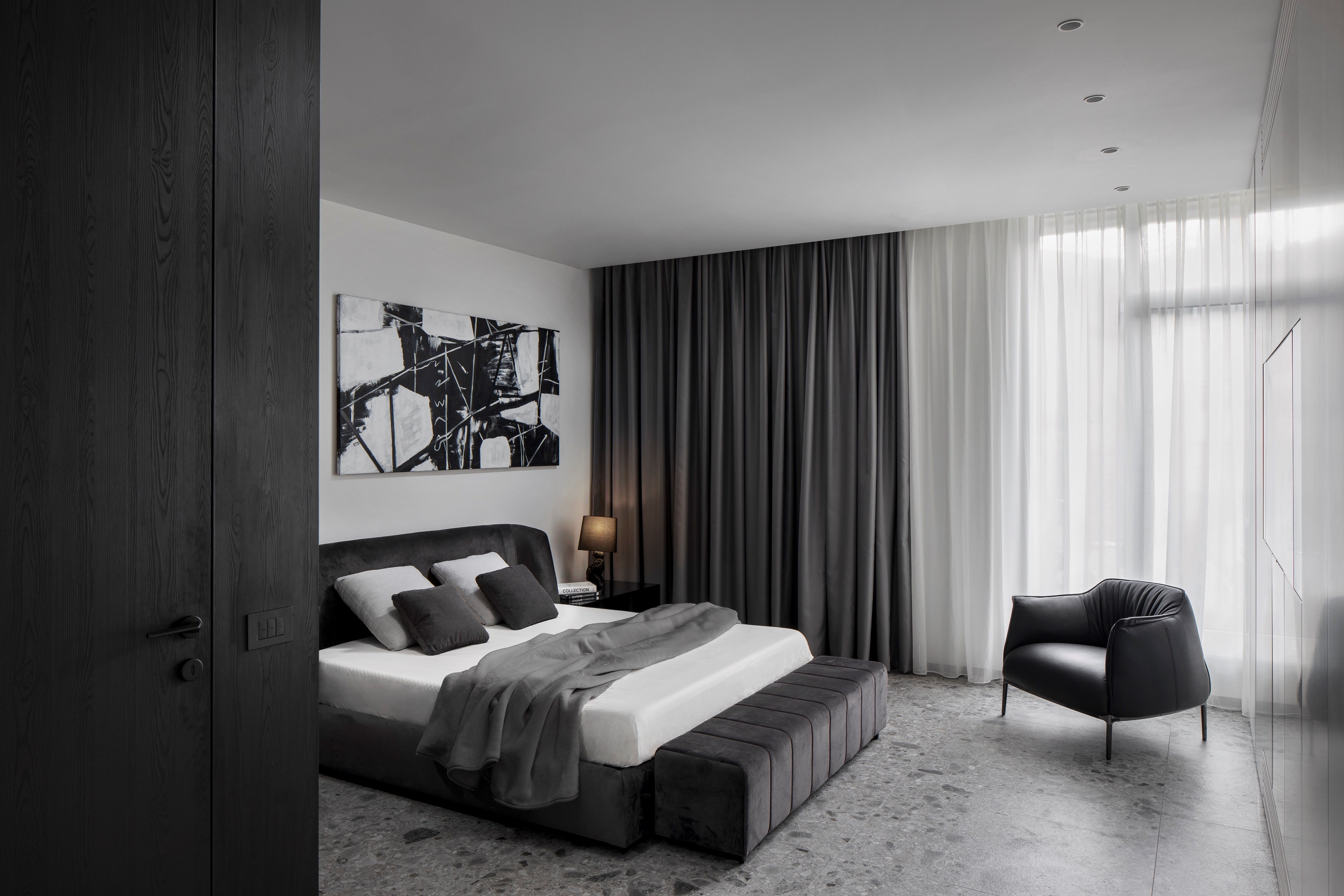 极简黑白公寓,功能与美学的完美融合-5