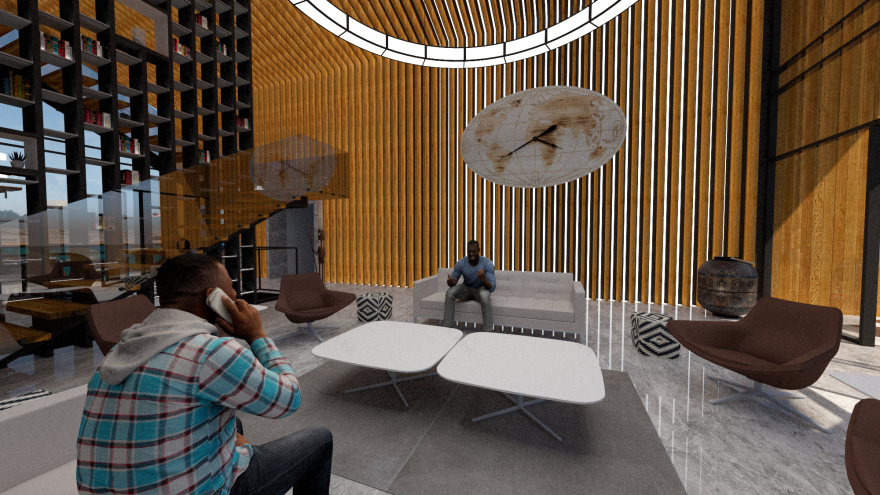 三层错落式住宅设计,楼梯与书架完美融合-16