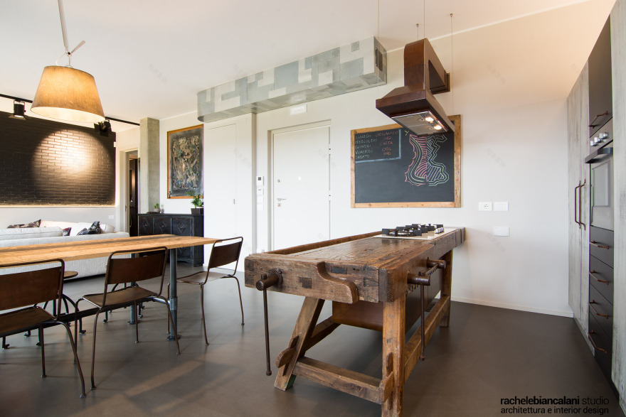 工业风 2.0 公寓 | 定制铁艺、原始砖墙、开放空间-7