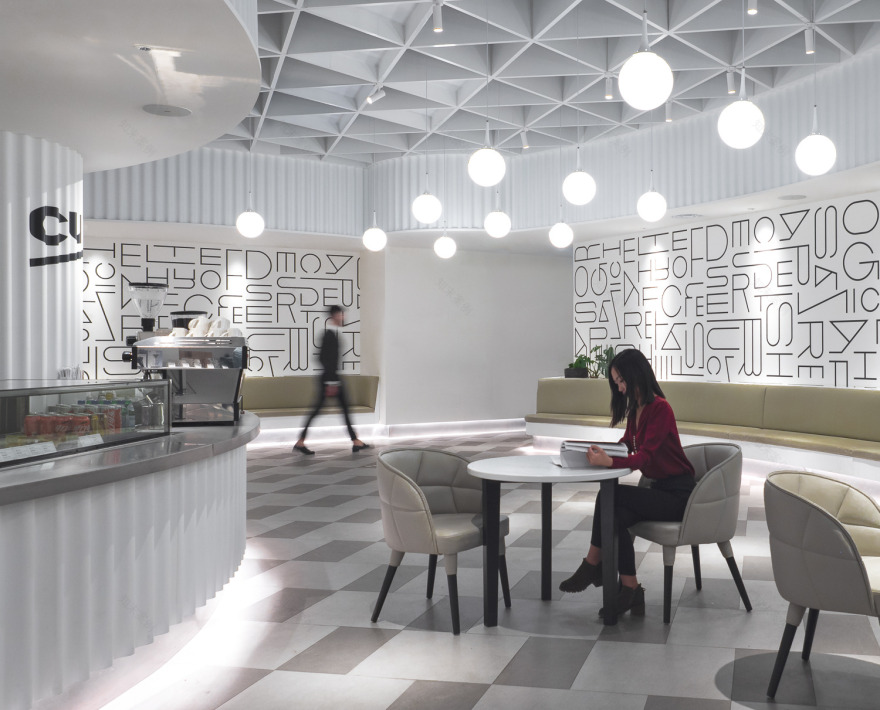 北京 CupOne 咖啡馆 | 几何造型构建灵动空间-3