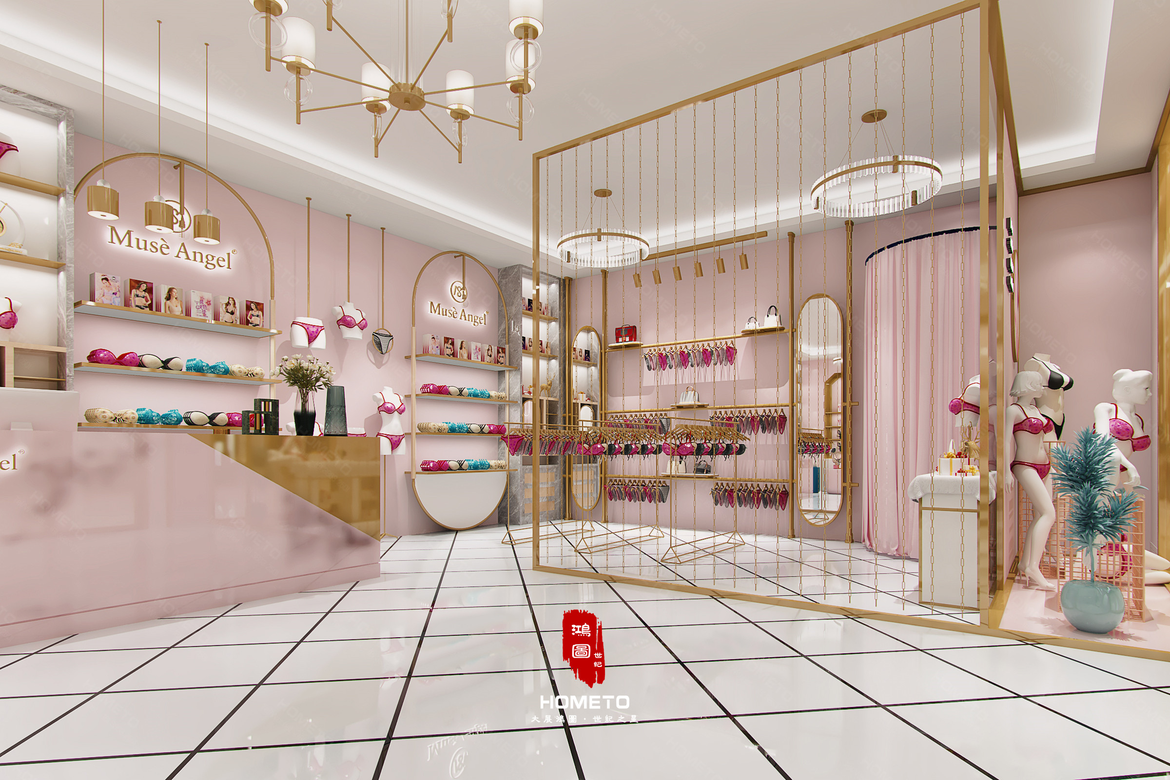 粉粉嫩嫩得内衣店效果图——鸿图世纪-2