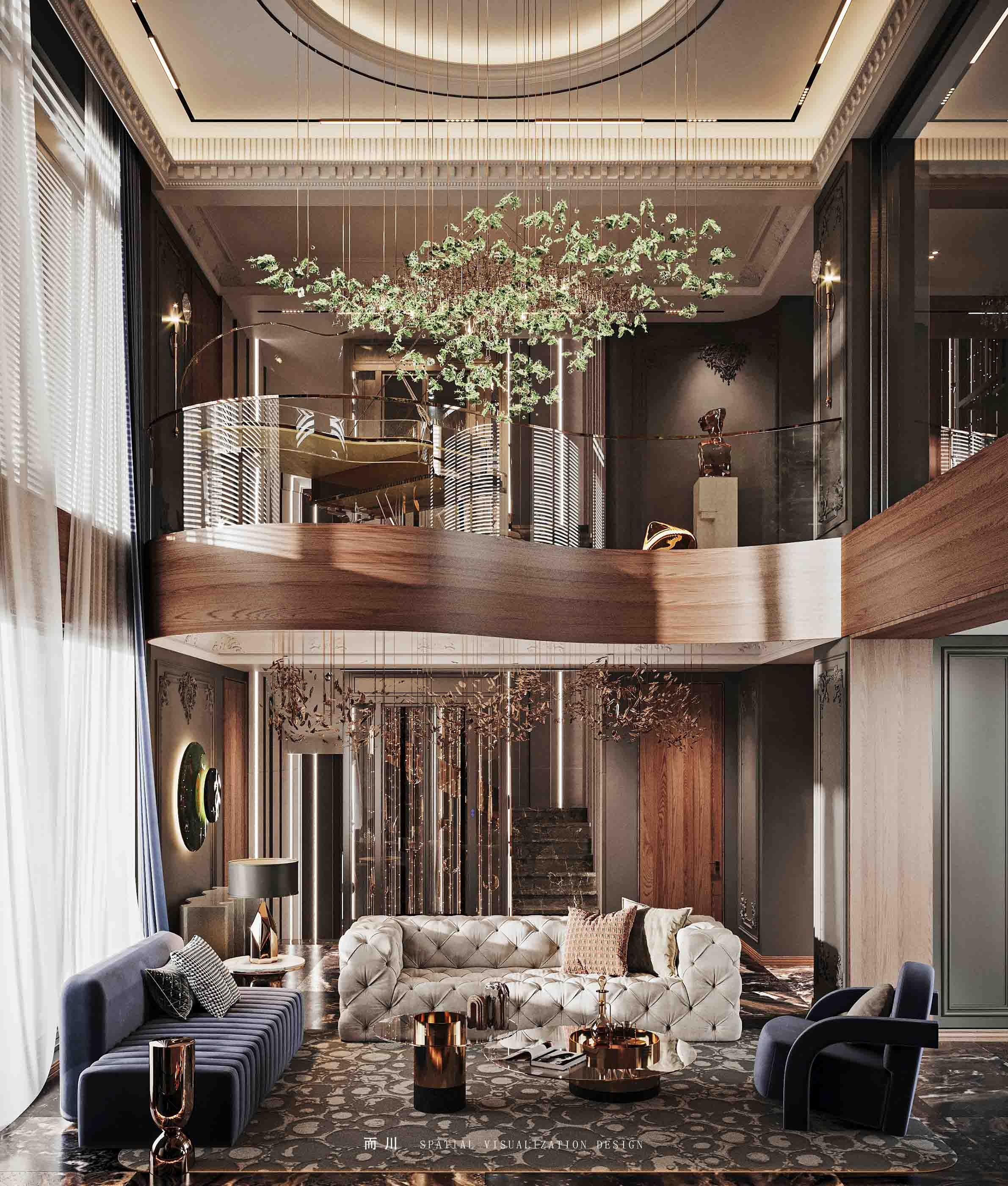 意式风情别墅设计丨而川空间可视化工作室-4