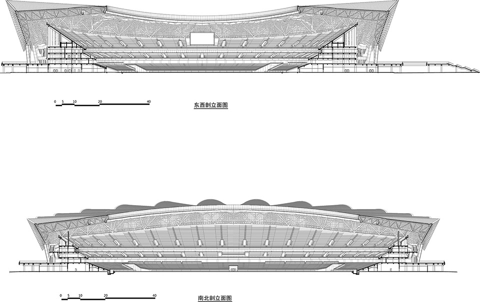 西安奥体中心规划及主体育场设计/采用单元组合的形态抽象表现花的意象-53