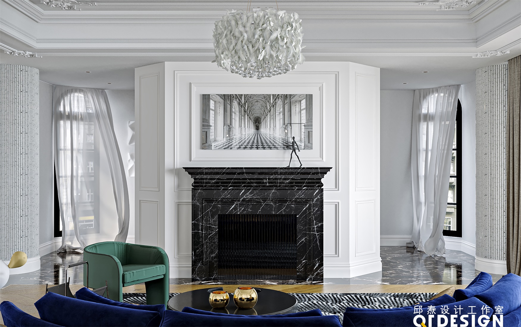 邱焘设计 / 现代法式丨古典和创新之间丨轻柔踱步-3