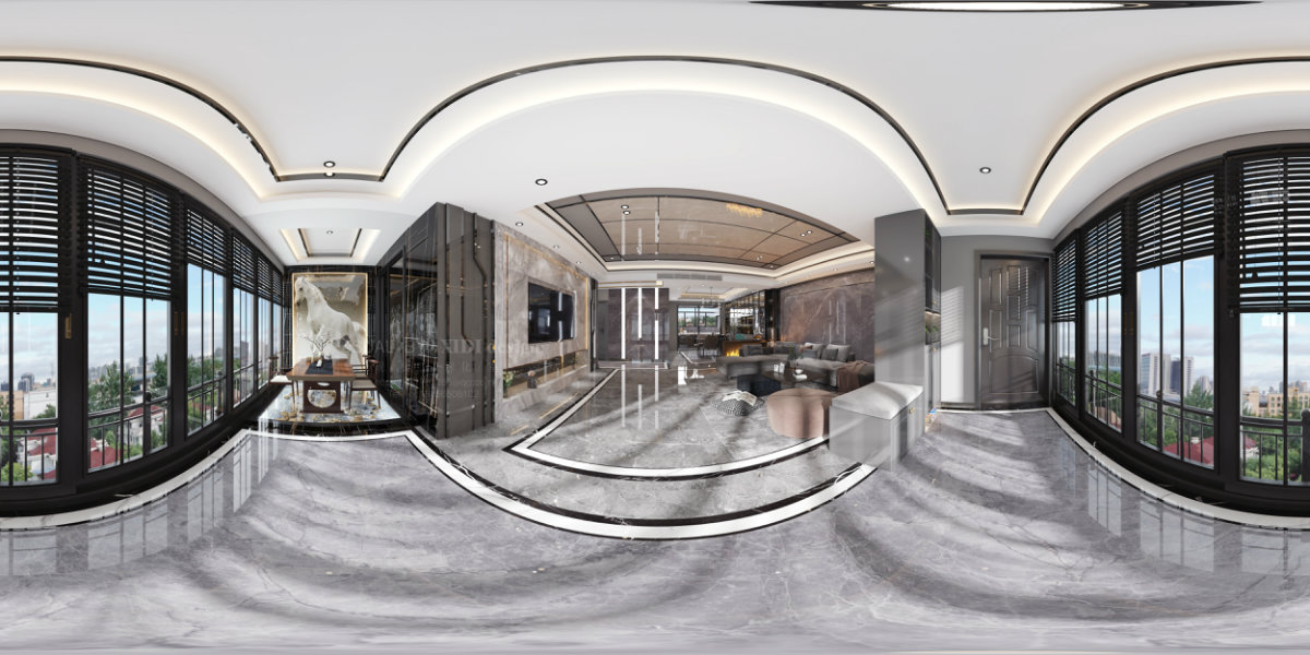 现代轻奢丨全房全景图-3