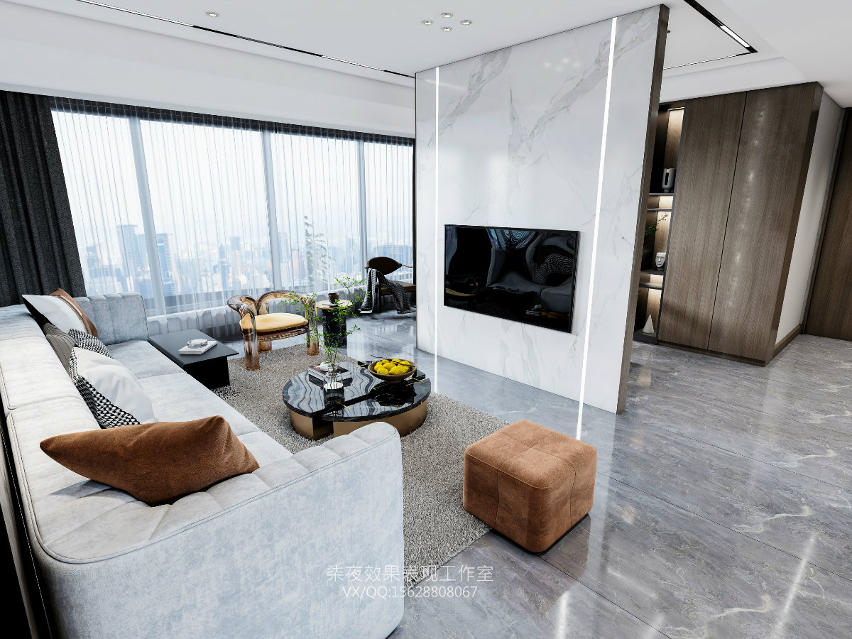 HOME|济南案例 打造现代风格170m2轻奢简约-0