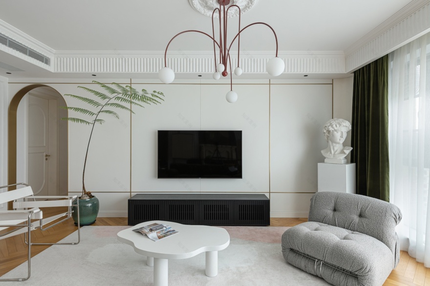 治愈系简法式风格住宅设计丨中国成都丨观白设计-15