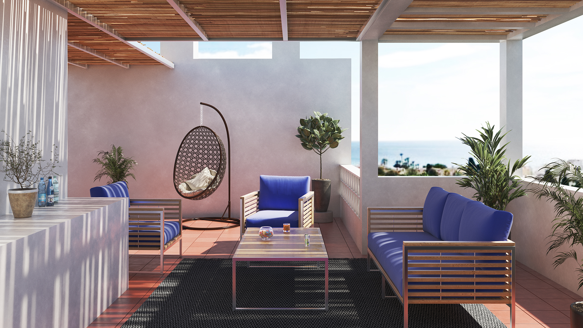 地中海风格的海景公寓改造-0