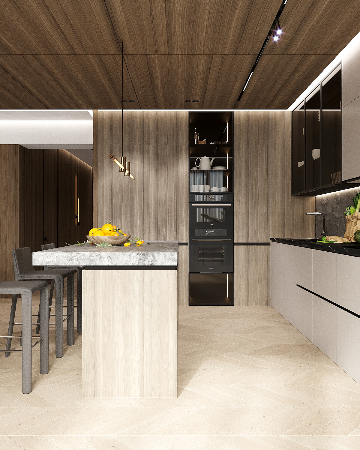 胡桃木+大理石，不一样的奢华质感！-7