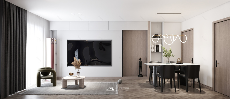 极简主义住宅,融入温馨暖调的高级感-7