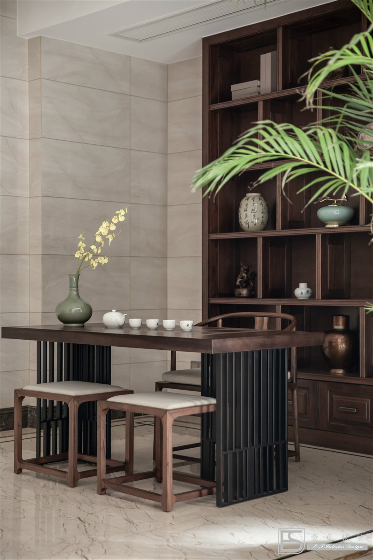 壹色软装 | 现代轻奢融入新中式，打造 350m2 中央美墅-32