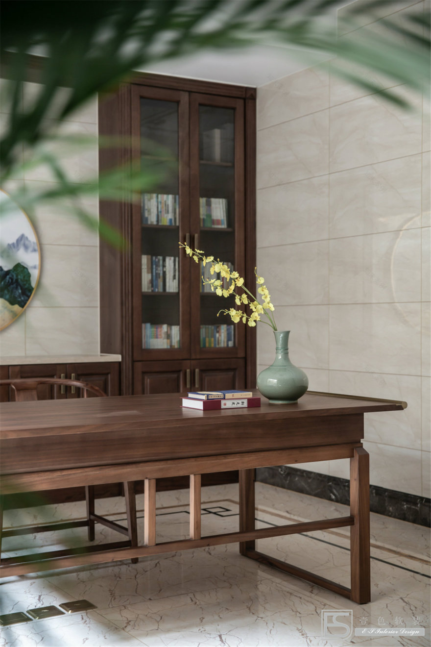 壹色软装 | 现代轻奢融入新中式,打造 350m2 中央美墅-33