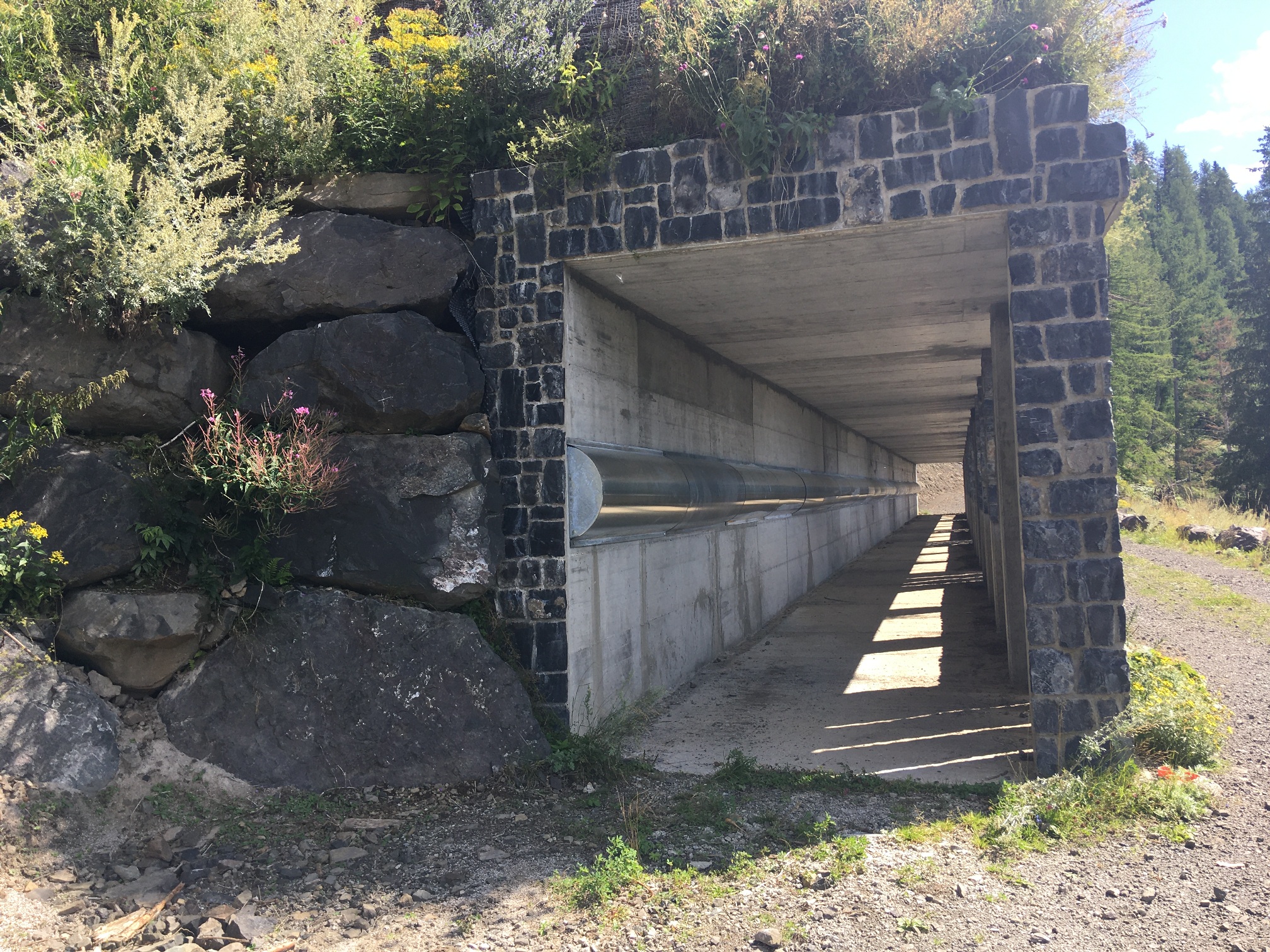 Pedestrian cycle tunnel at the foot of a landslide in Dolomites - Structural design-4