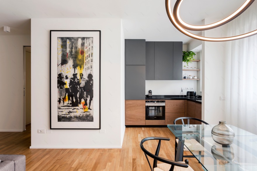 米兰优雅灰调公寓,经典与现代的碰撞-4