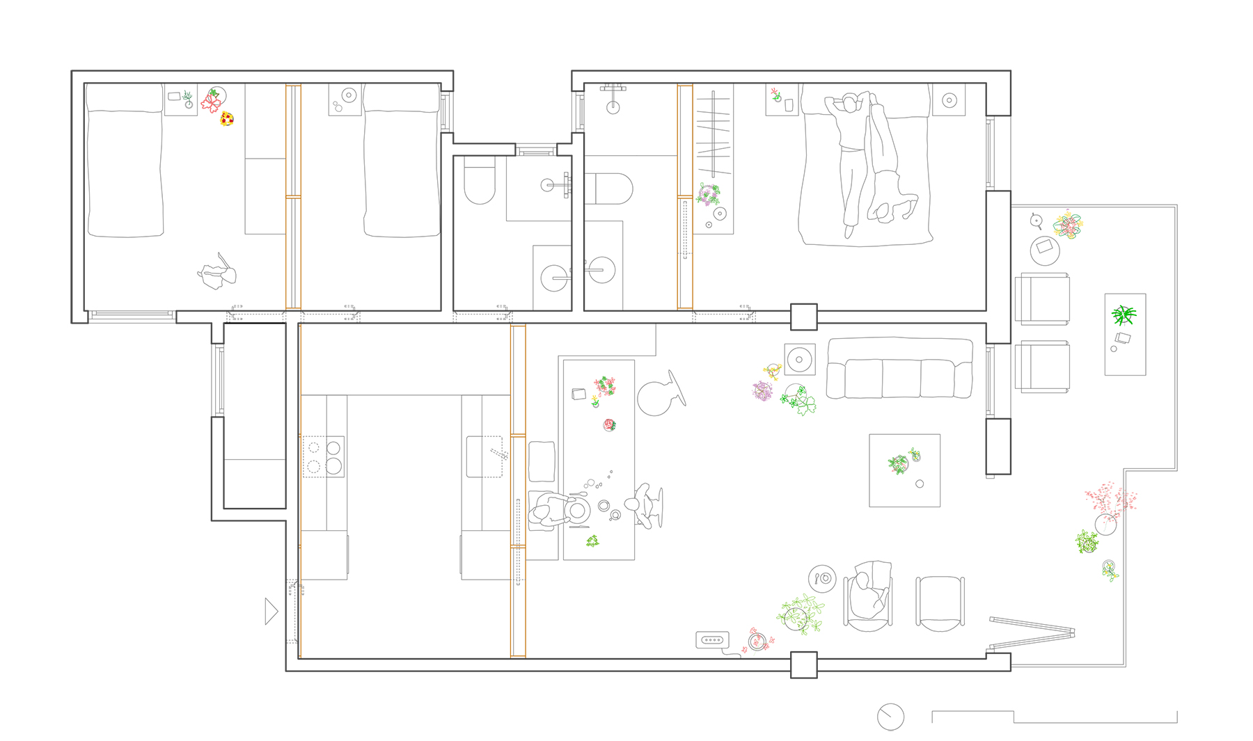 巴塞罗那 Sant Gervasi Penthouse 日式风格公寓设计-14