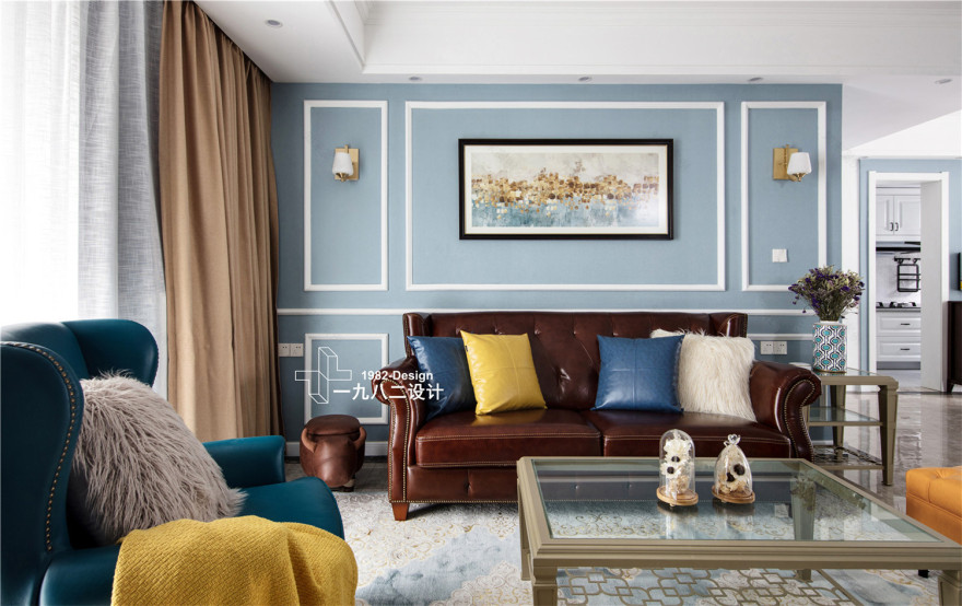 武昌群建星城现代美式实景拍摄,三居室温馨之家-23