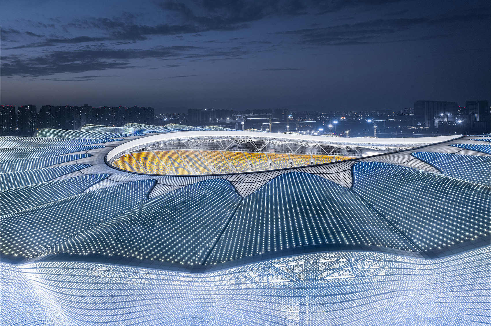 西安奥体中心规划及主体育场设计/采用单元组合的形态抽象表现花的意象-27