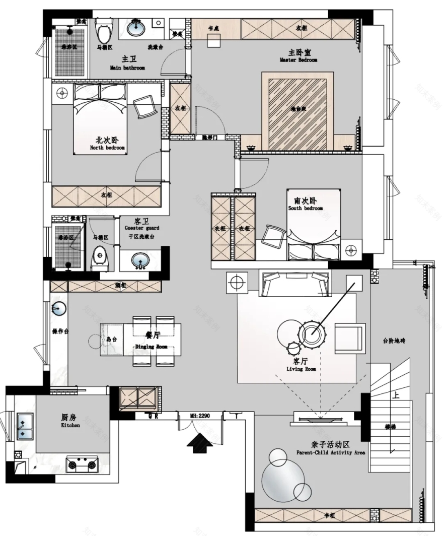 深零设计|218㎡顶复私宅，简约自成一派，纵享阳光暖居！-40