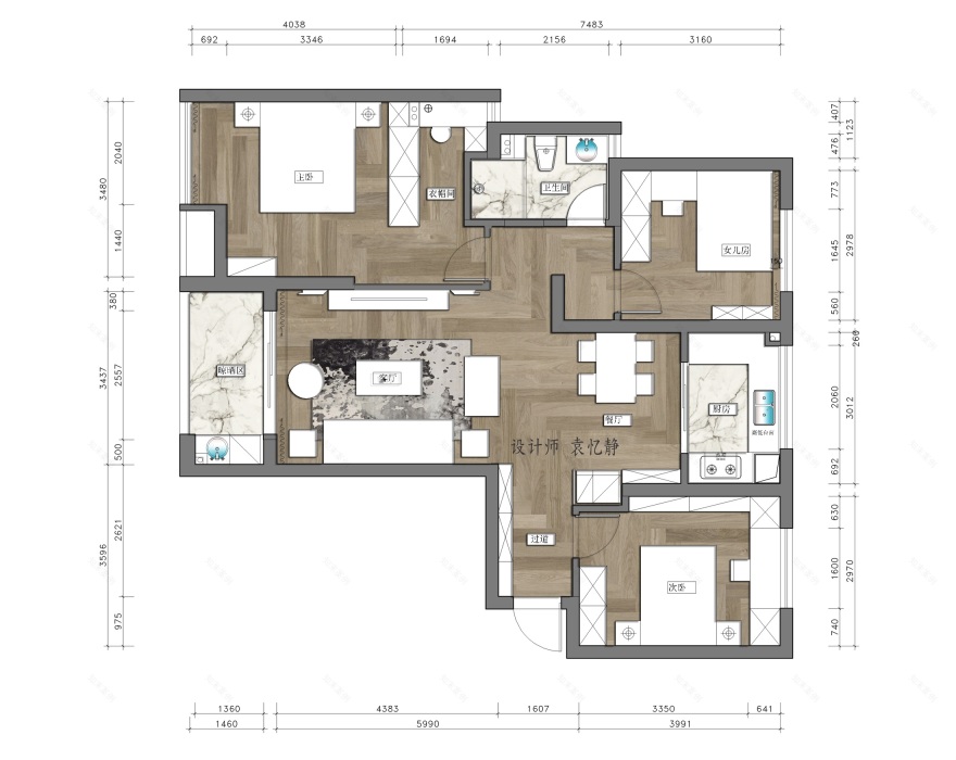 武汉喜瑞都 120 平中性色现代家居设计,温馨舒适-29