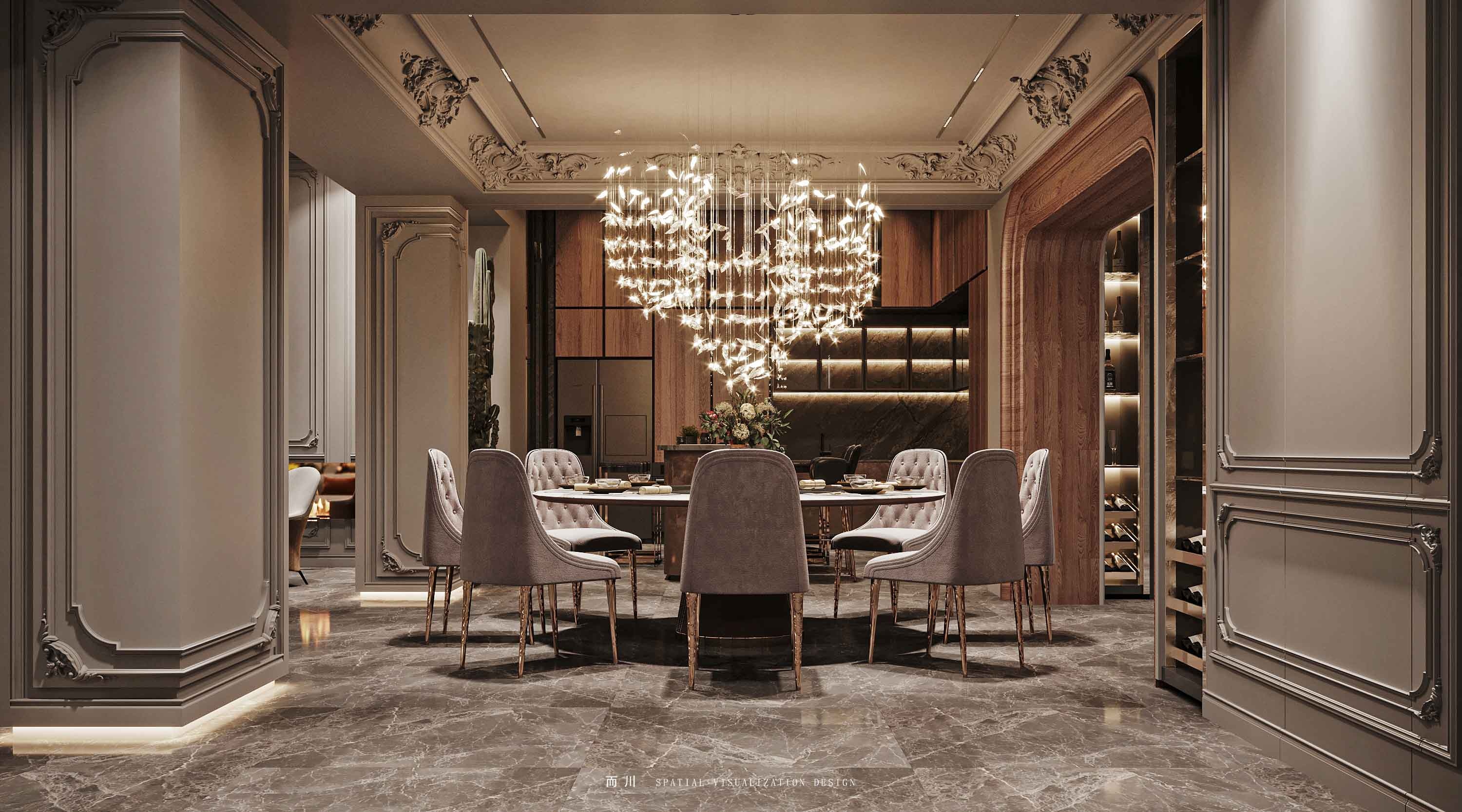 意式风情别墅设计丨而川空间可视化工作室-10