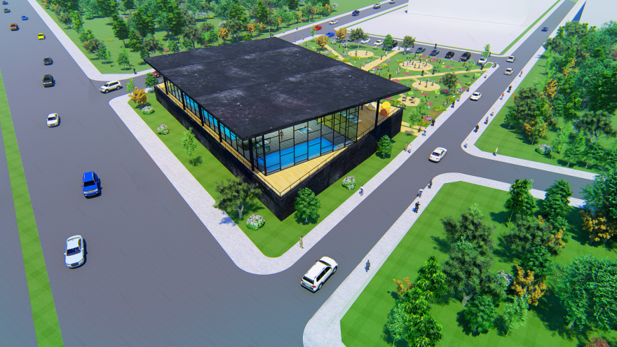 动感空间 | 泳池与屋顶的奇妙角度-1