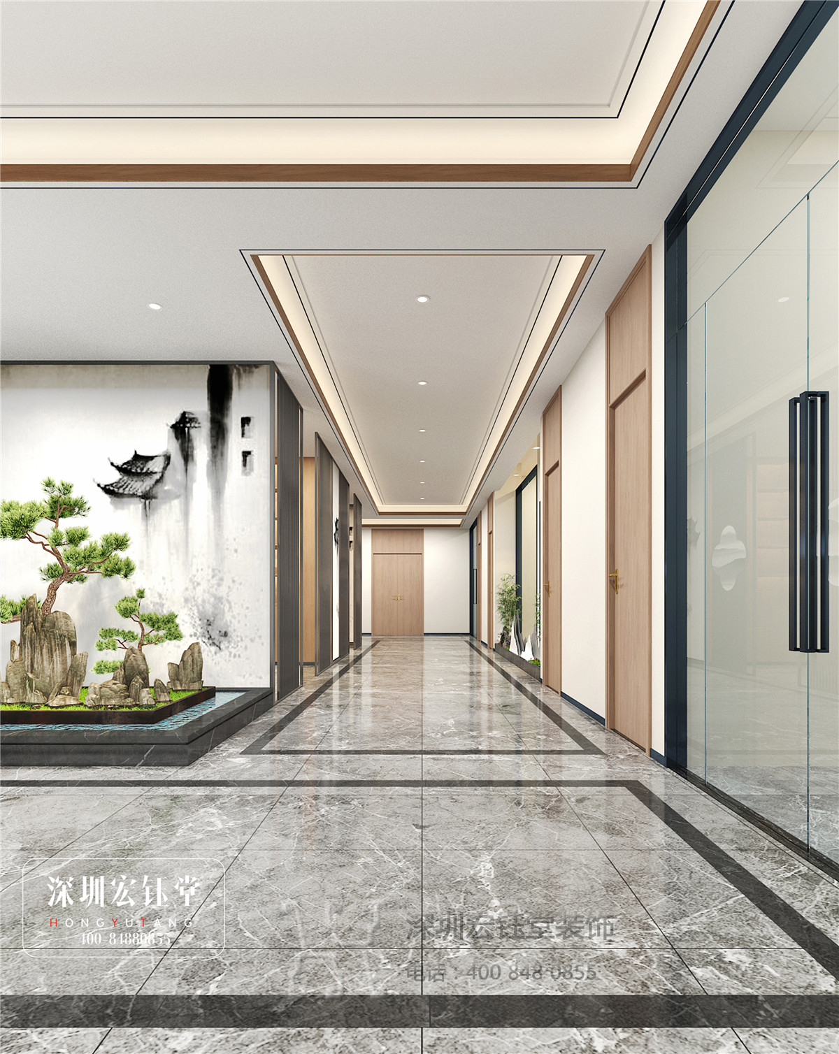 【宏钰堂】郑州经开区铭久鸿商贸公司独栋办公楼装修设计案例-2