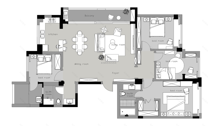 杭州钱江御府混搭风平层设计,打造果然之家-9