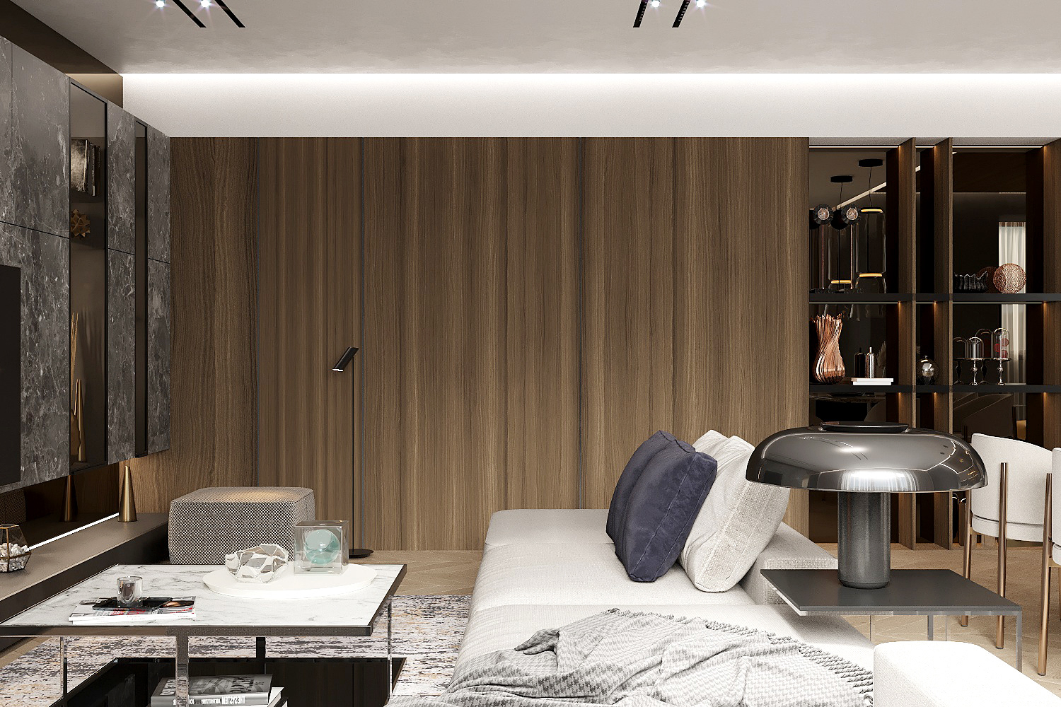 胡桃木+大理石，不一样的奢华质感！-1