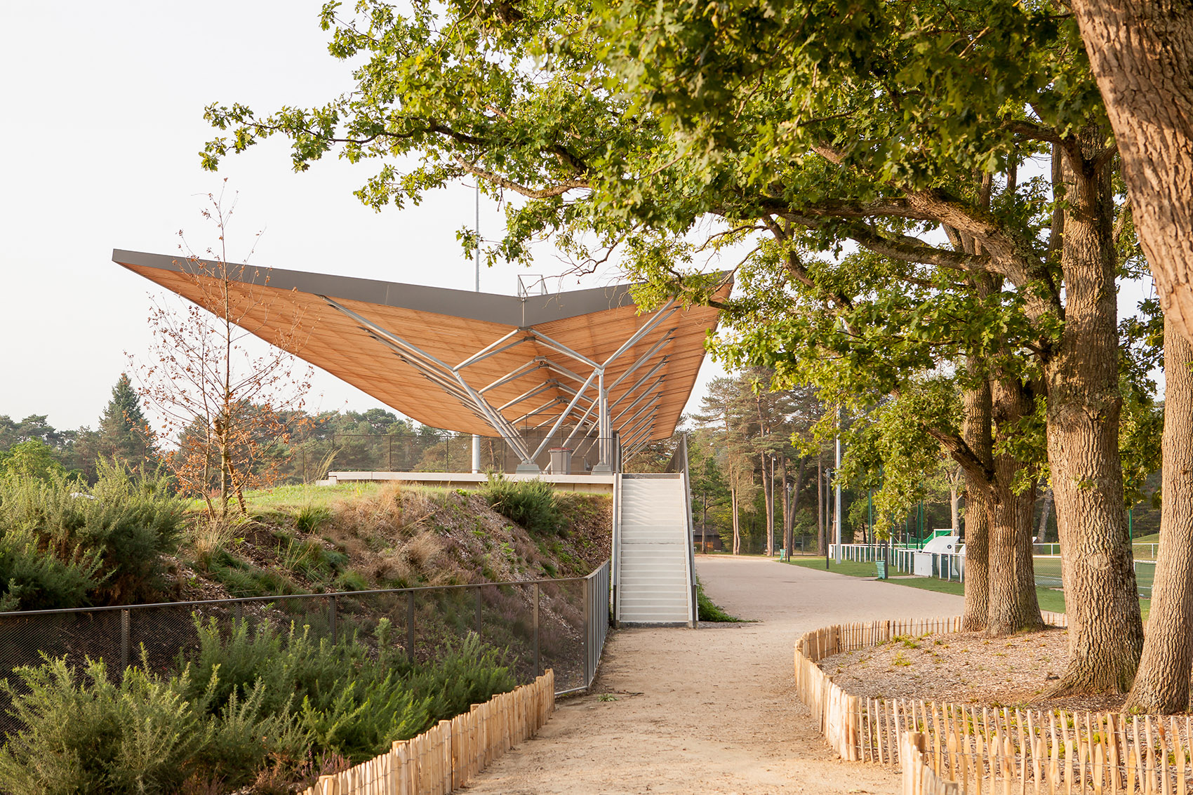 法国枫丹白露体育场看台 | 树状立柱营造开阔空间-18