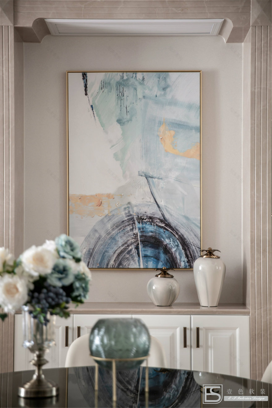 壹色软装 | 现代轻奢融入新中式,打造 350m2 中央美墅-14