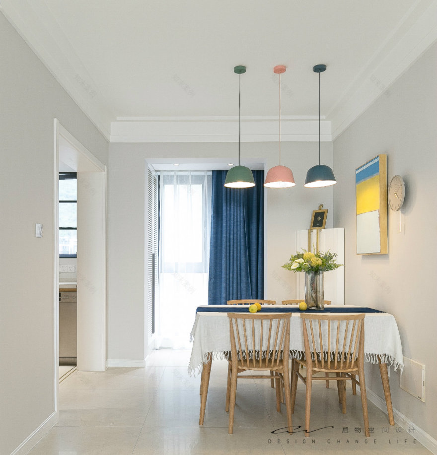 双主卧 90 平空间设计,木色电视墙与仿生植物的完美融合-23