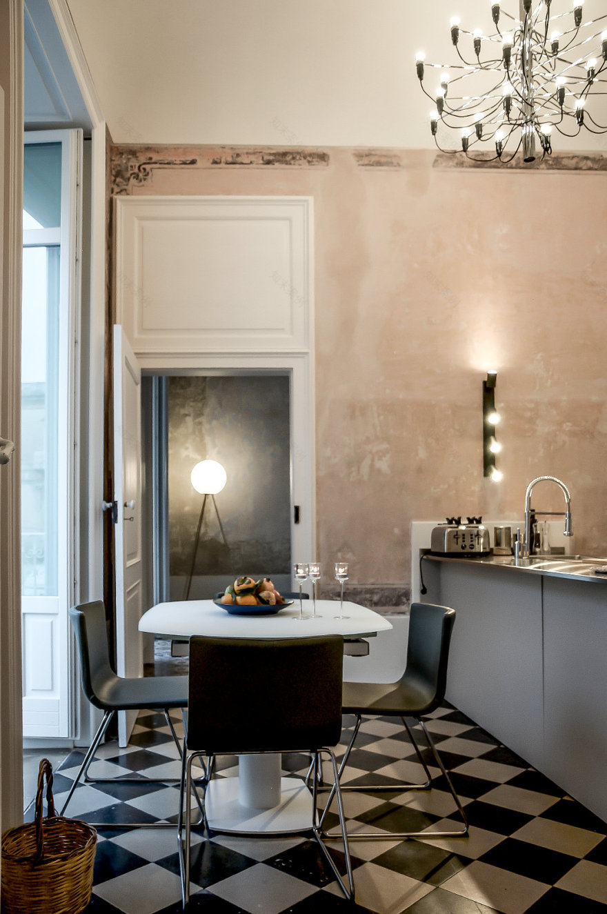 复古与现代共融的意大利公寓设计-9