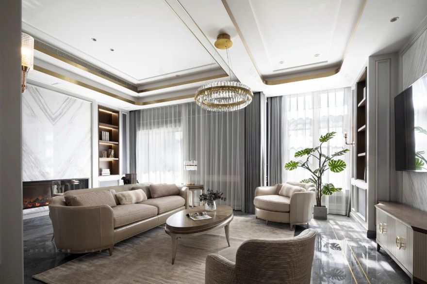 浙江杭州轻奢美式别墅设计丨中国杭州丨赵艺哲设计工作室-3