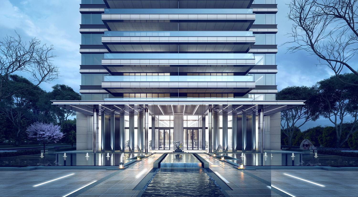 外挑雨棚式住宅入口大堂-7